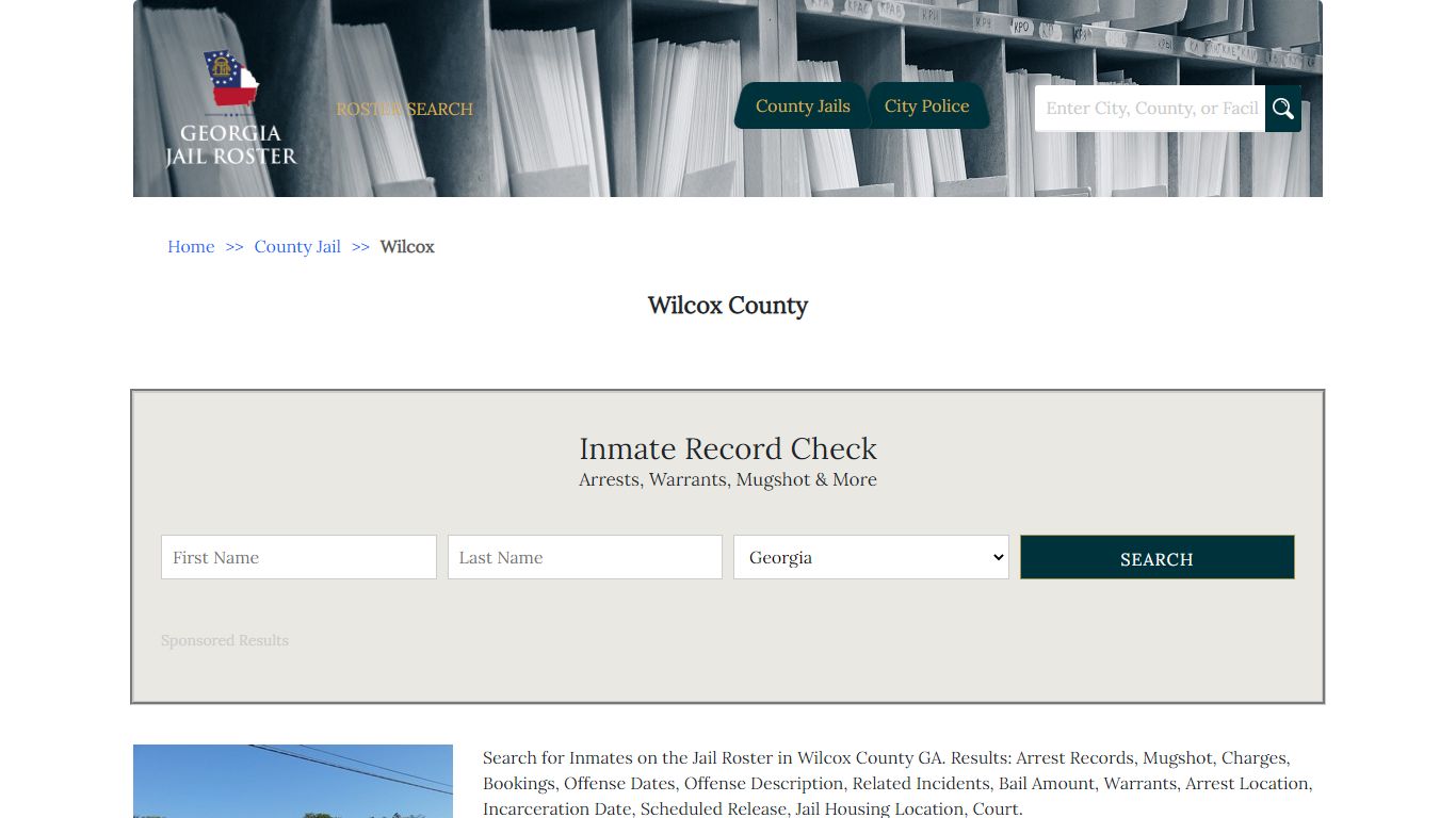 Wilcox County | Georgia Jail Inmate Search